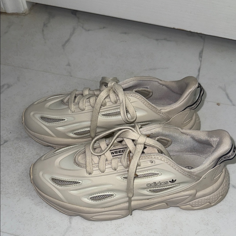 Adidas Cream Athletic Shoes